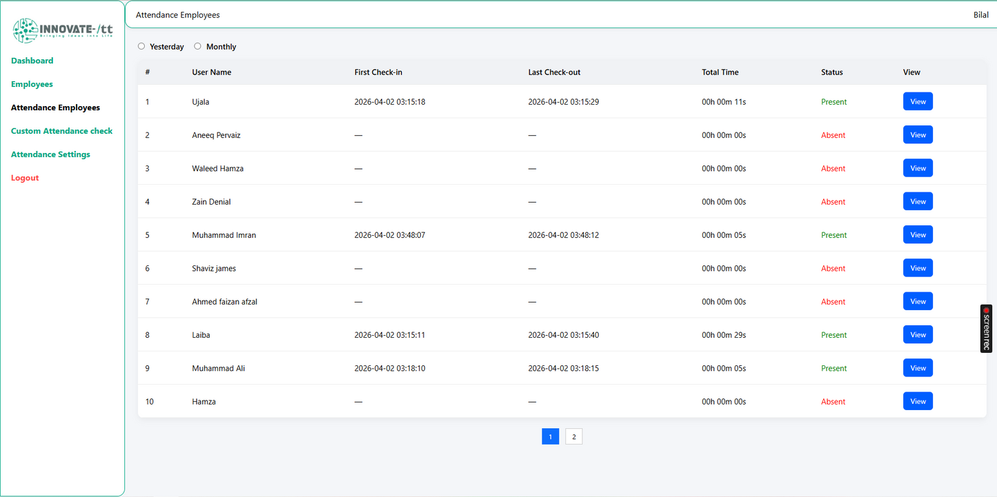 LOG-itt : Real-Time Attendance System